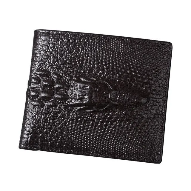 2017 Crocodile skin wallet crocodile clutch purse  hidden pocket wallet leather men wallet billeteras masculinas porta moedas