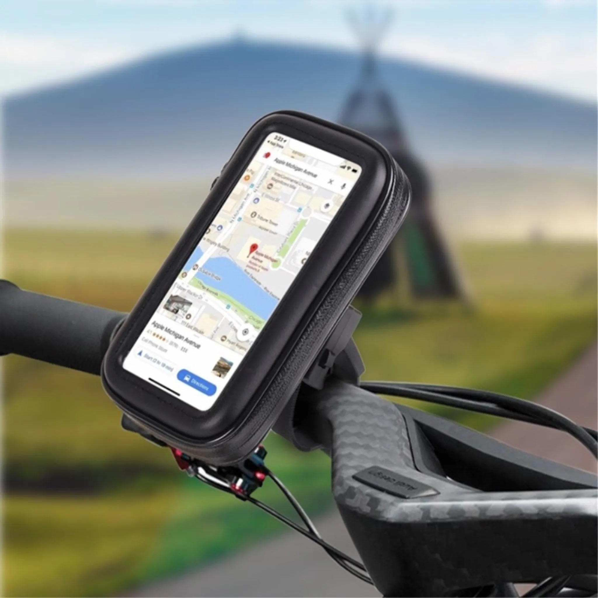 4.8inch Universal bicycle handlebar stand EVA phone bracket - Size: M