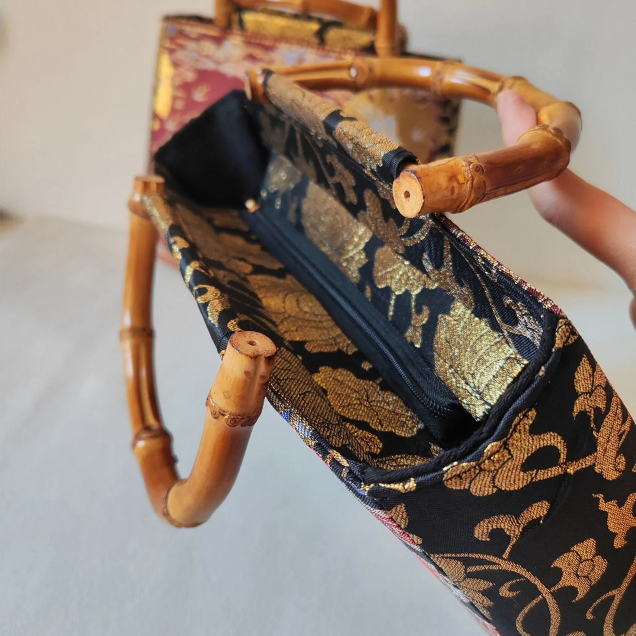 9 Colored Deer 九色鹿 Bamboo Handle Brocade Bag