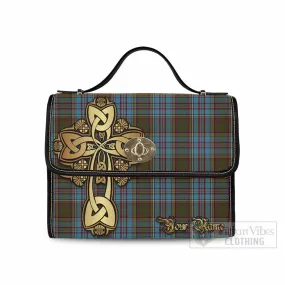 Anderson Tartan Waterproof Canvas Bag Golden Thistle Celtic Cross Style