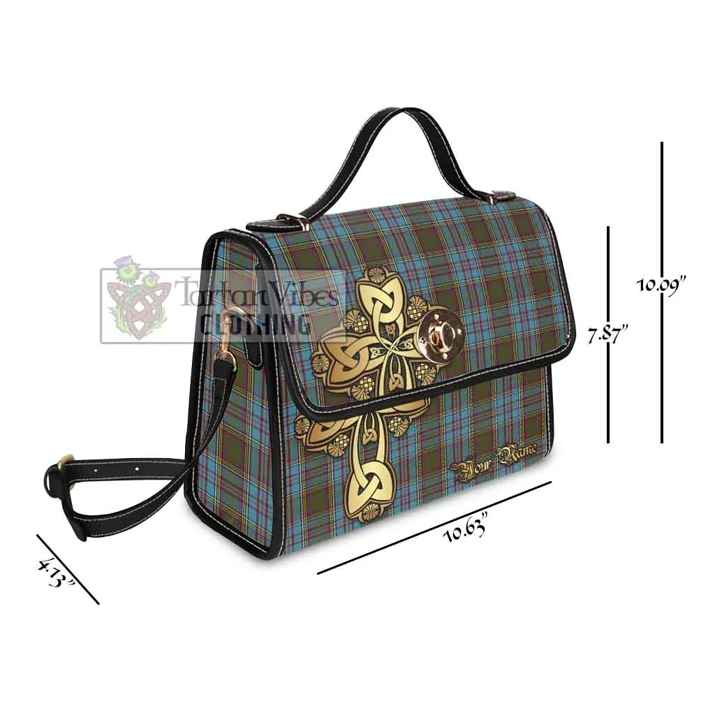 Anderson Tartan Waterproof Canvas Bag Golden Thistle Celtic Cross Style