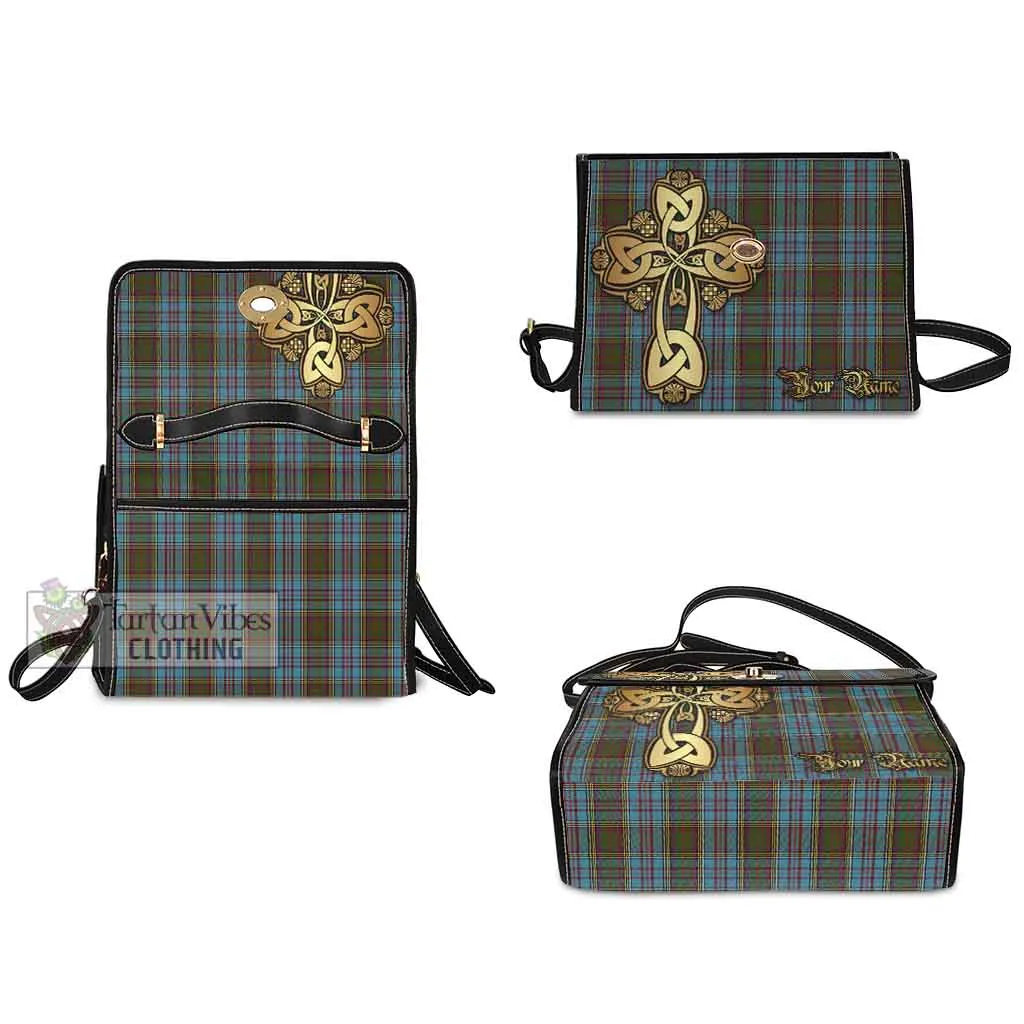 Anderson Tartan Waterproof Canvas Bag Golden Thistle Celtic Cross Style