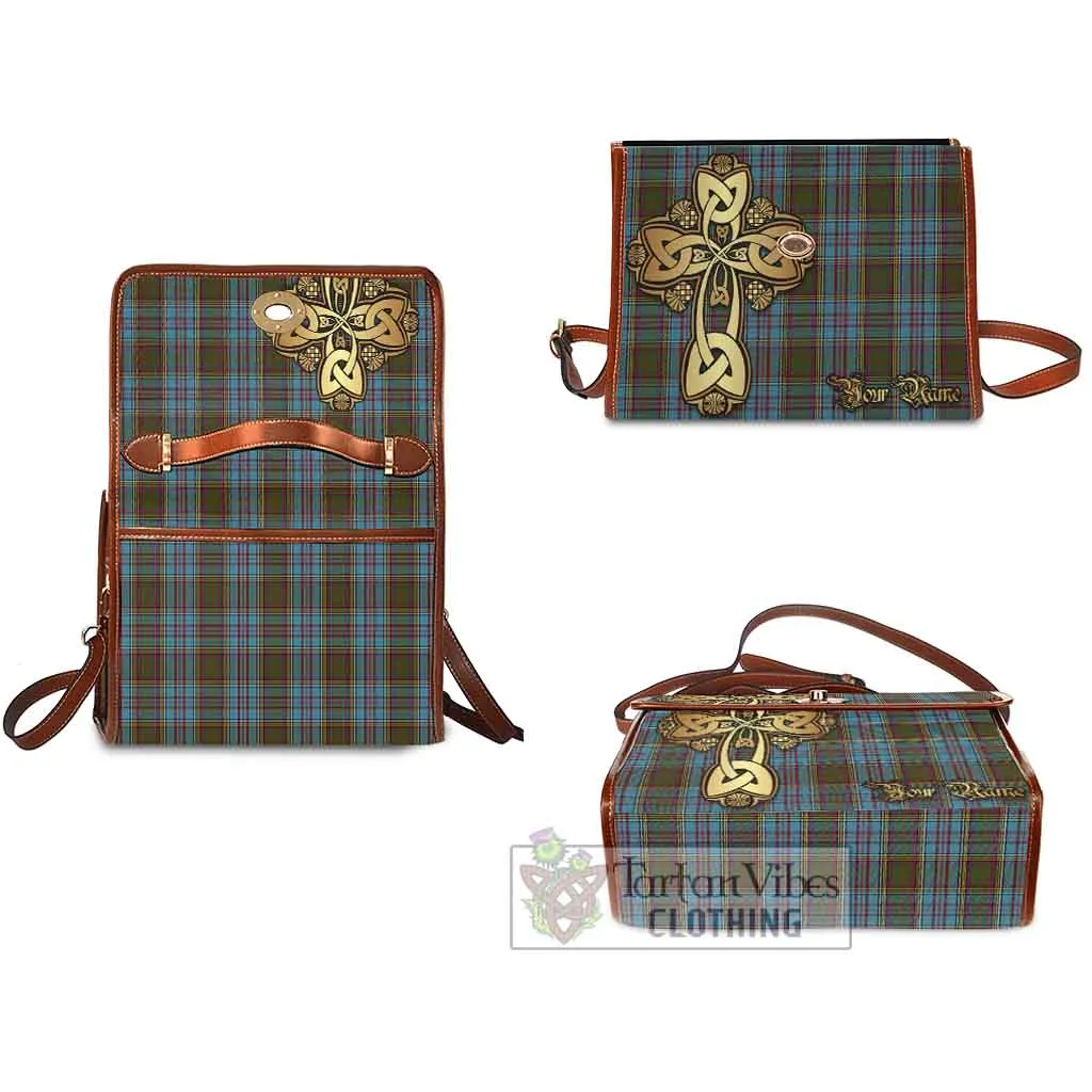 Anderson Tartan Waterproof Canvas Bag Golden Thistle Celtic Cross Style