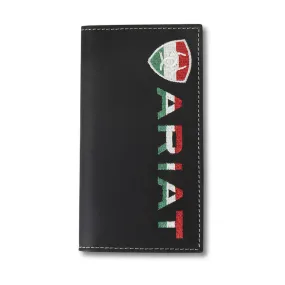 Ariat Men's Mexico Flag Leather Rodeo Wallet/Checkbook Cover