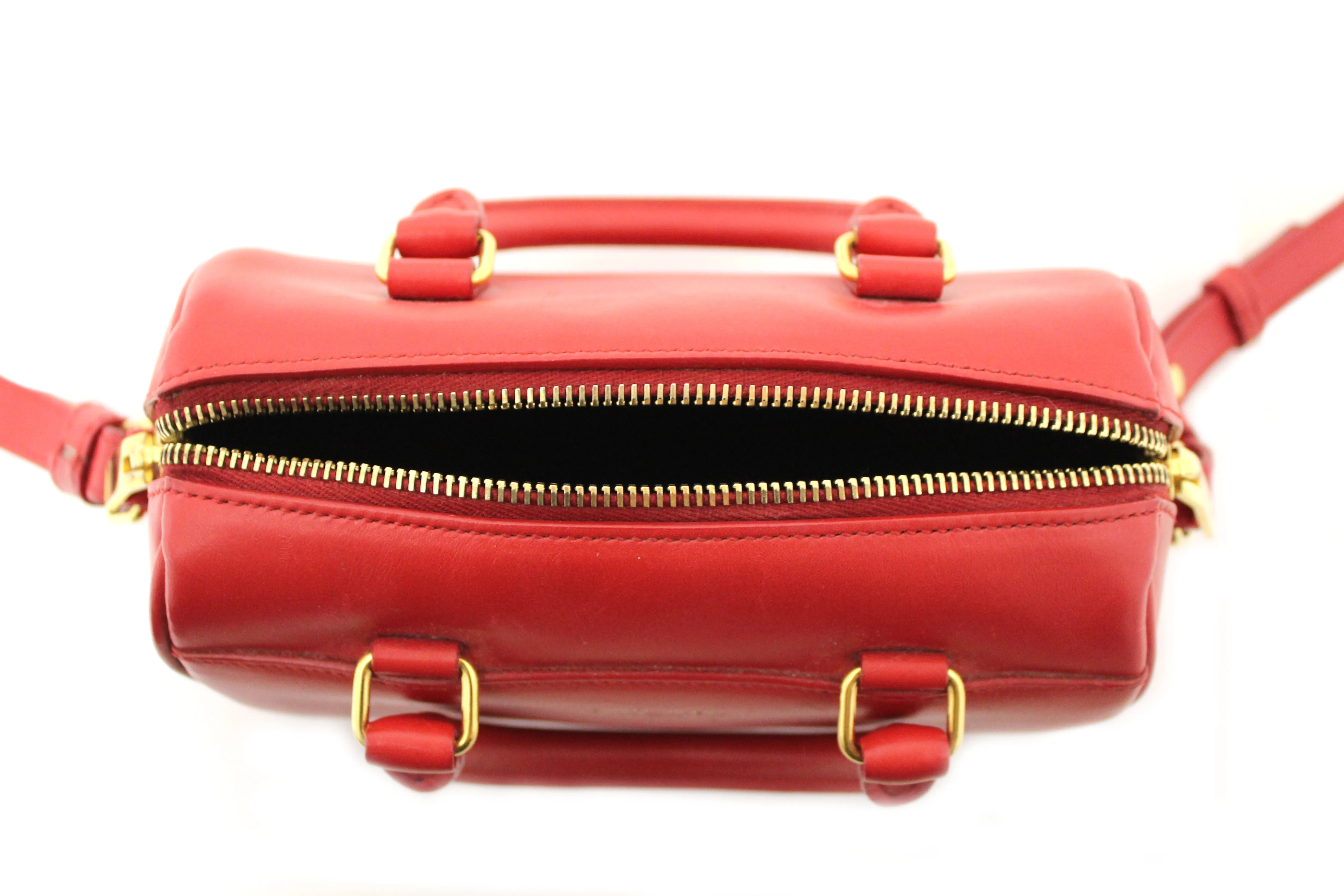 Authentic Yves Saint Laurent YSL Red Duffel Toy Hand/Crossbody Bag