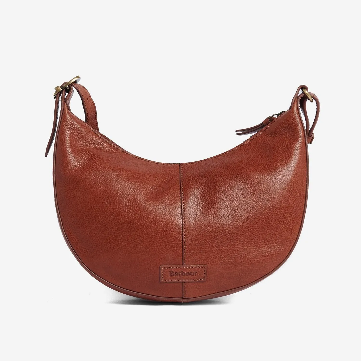 Barbour Laire Leather Half-Moon Bag in Brown