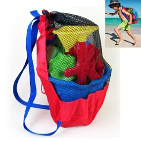 Beach Toys Organizer Mesh Backpack for Sand Toy Storage Large Capacity