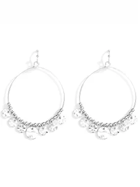 Bead & Disc Earrings - Silver