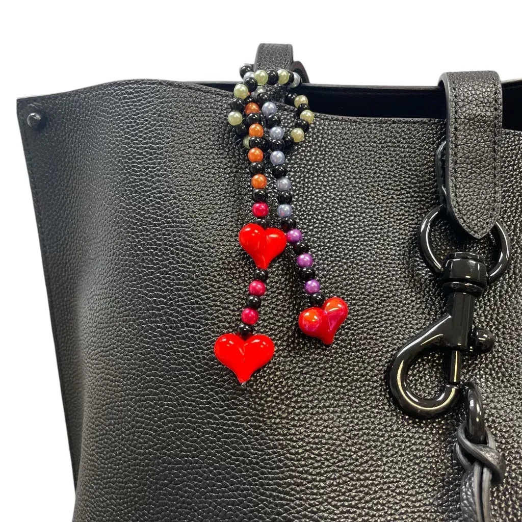 Beaded Multi Heart Lariat Bag Charm