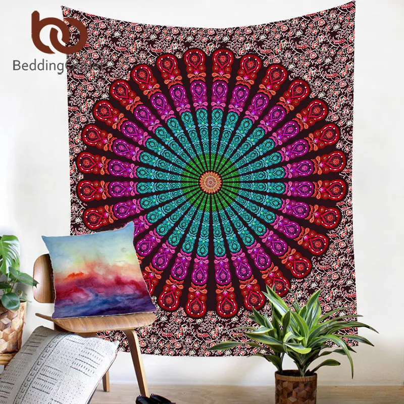 BeddingOutlet Medallion Motif Tapestry Hippie Floral Wall Hanging Mandala Art Carpet Bohemian Decorative Tapestry Chic Sheet