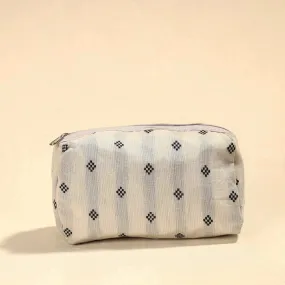 Beige - Jacquard Cotton Toiletry Pouch