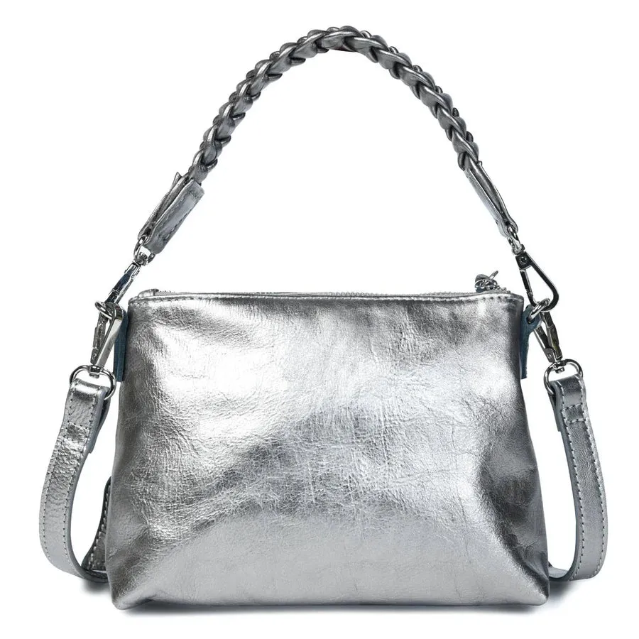 Bell & Fox Indira Bow Detail Clutch/Crossbody Bag in Gunmetal