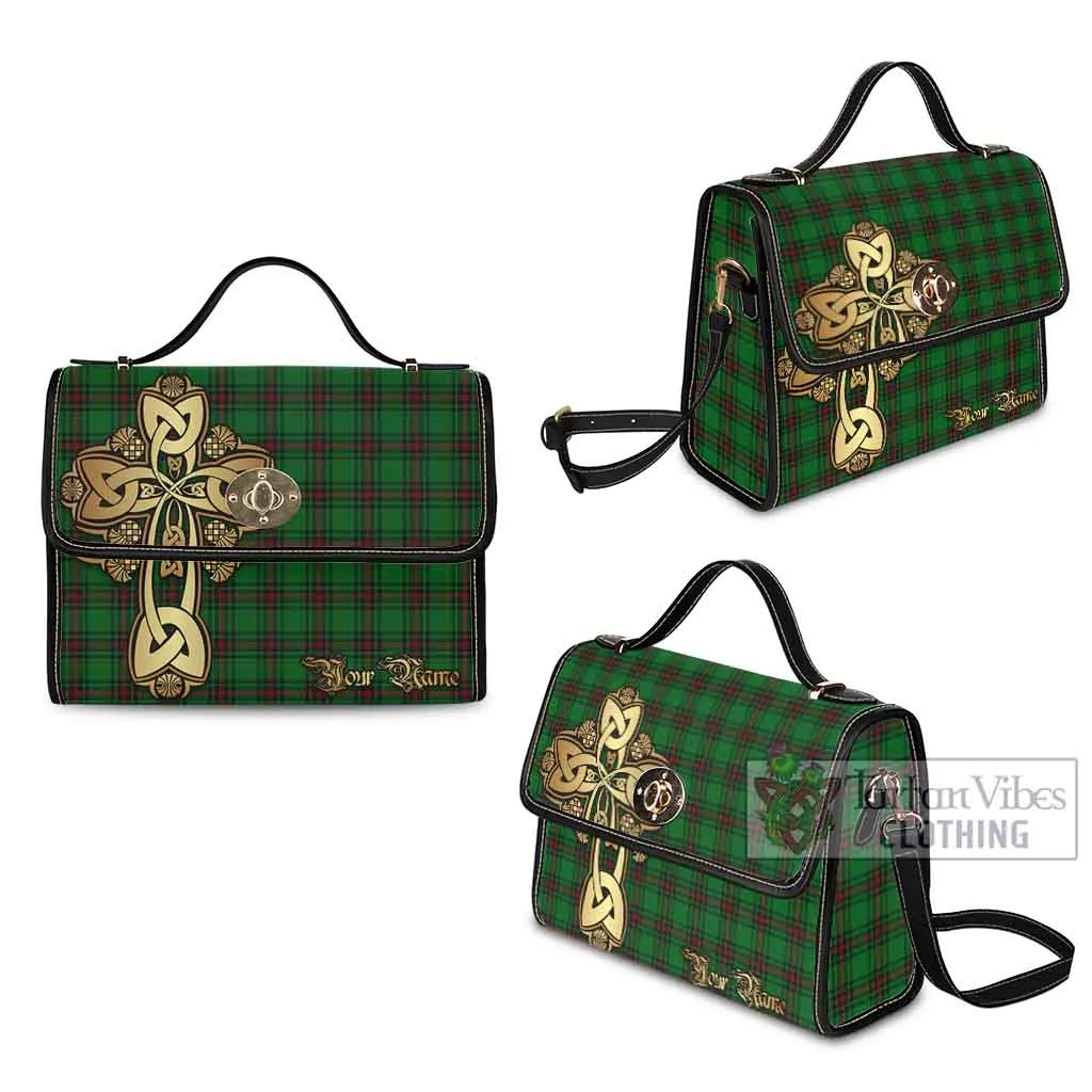 Beveridge Tartan Waterproof Canvas Bag Golden Thistle Celtic Cross Style