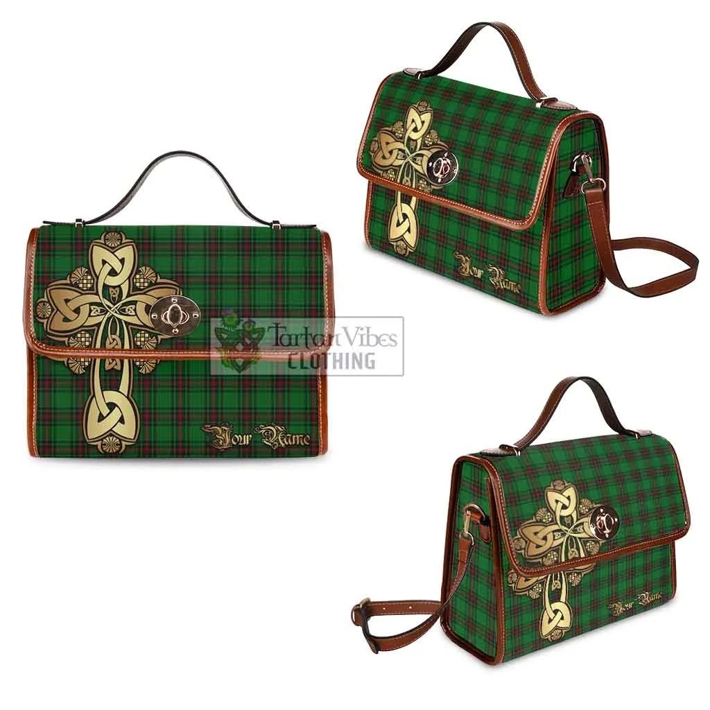 Beveridge Tartan Waterproof Canvas Bag Golden Thistle Celtic Cross Style