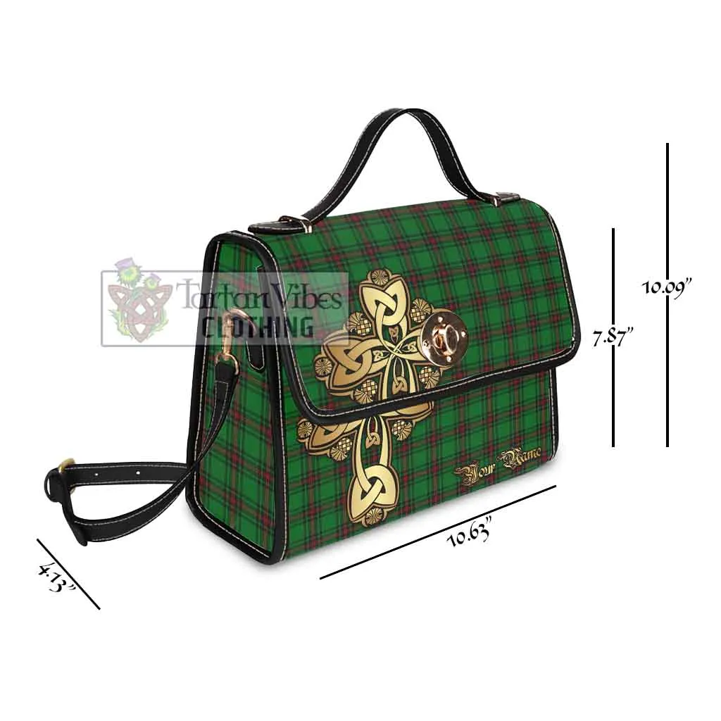 Beveridge Tartan Waterproof Canvas Bag Golden Thistle Celtic Cross Style