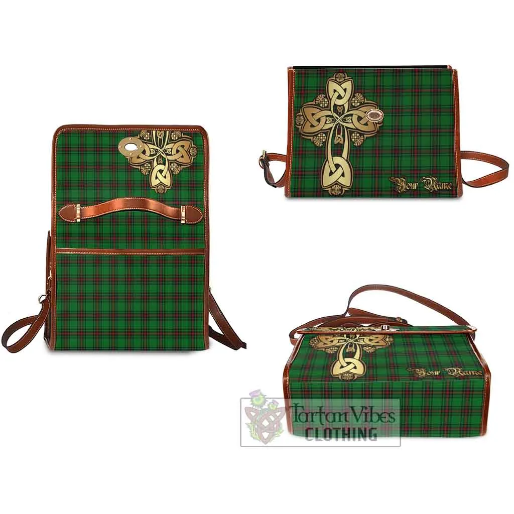 Beveridge Tartan Waterproof Canvas Bag Golden Thistle Celtic Cross Style