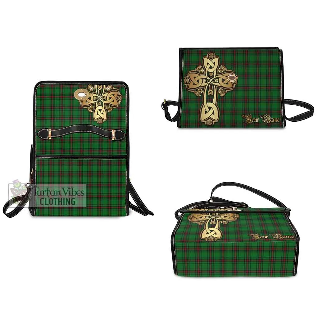 Beveridge Tartan Waterproof Canvas Bag Golden Thistle Celtic Cross Style