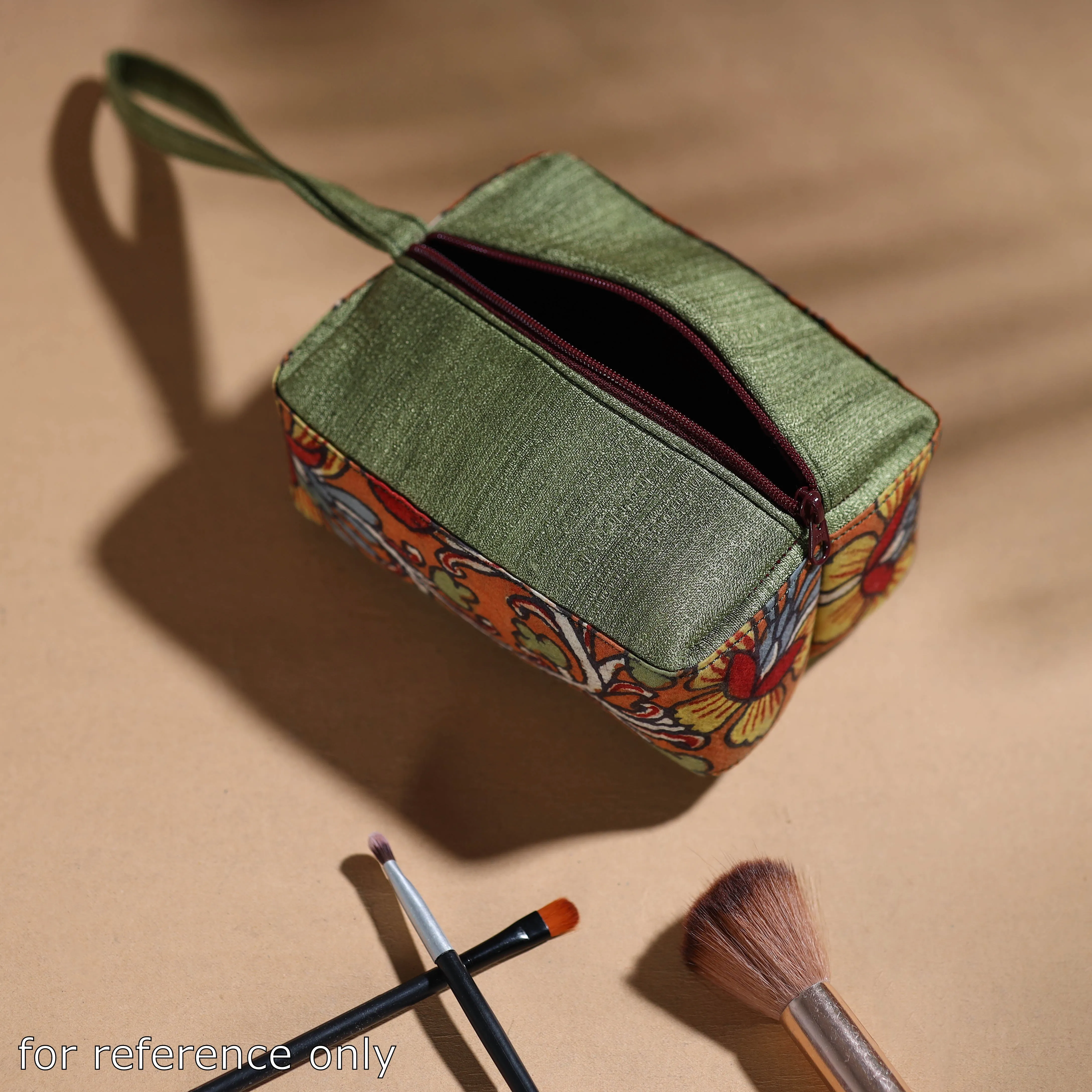 Black - Handpainted Kalamkari Multipurpose Cosmetic/Toiletry Bag 39