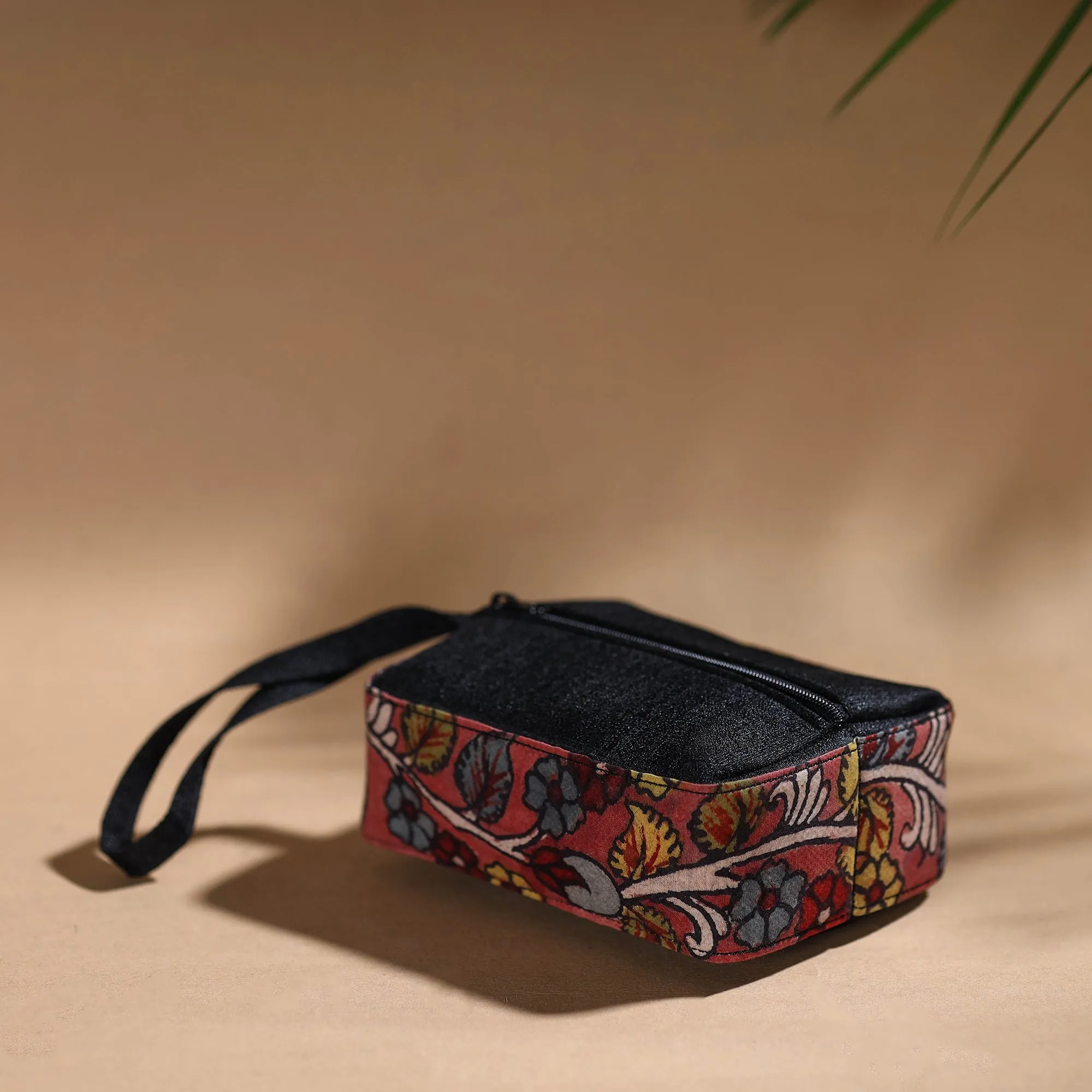 Black - Handpainted Kalamkari Multipurpose Cosmetic/Toiletry Bag 39