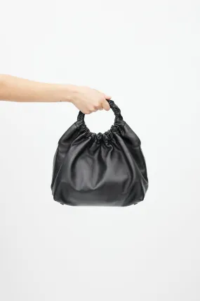 Black Leather Medium Double Circle Bag