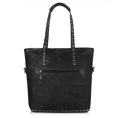 Bordeaux Distressed Rivet Tote