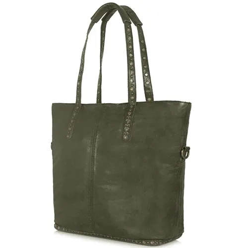 Bordeaux Distressed Rivet Tote