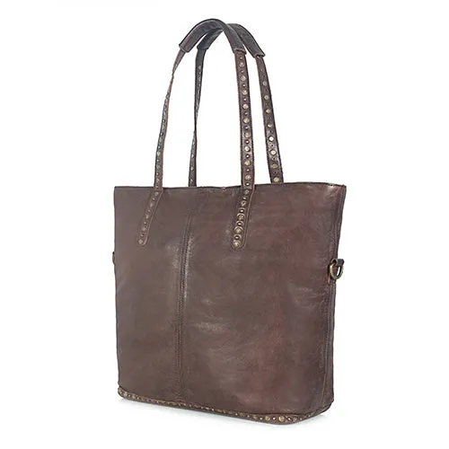 Bordeaux Distressed Rivet Tote