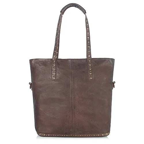 Bordeaux Distressed Rivet Tote