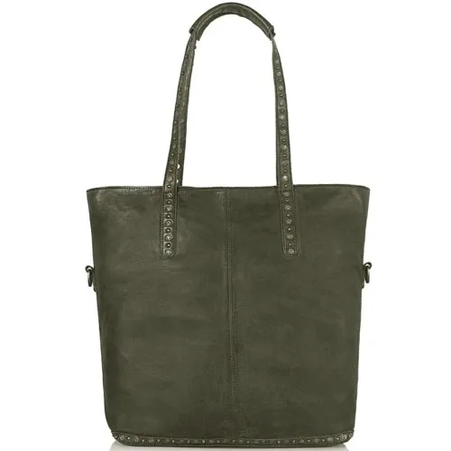 Bordeaux Distressed Rivet Tote