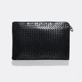 Bottega Veneta Black Intrecciato Document Case