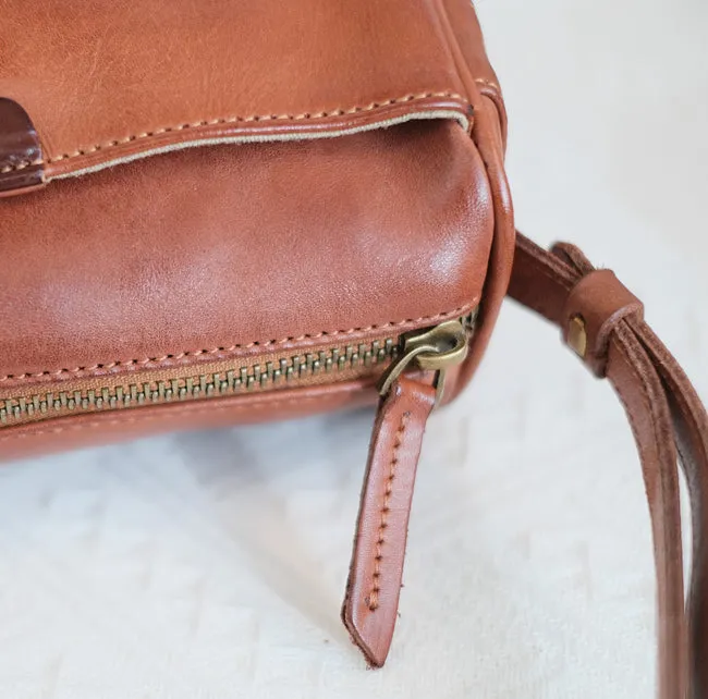 Brown Leather Crossbody Purse Black Leather Shoulder Bag