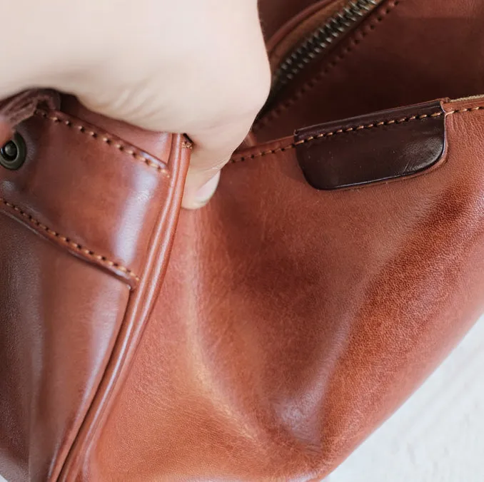 Brown Leather Crossbody Purse Black Leather Shoulder Bag