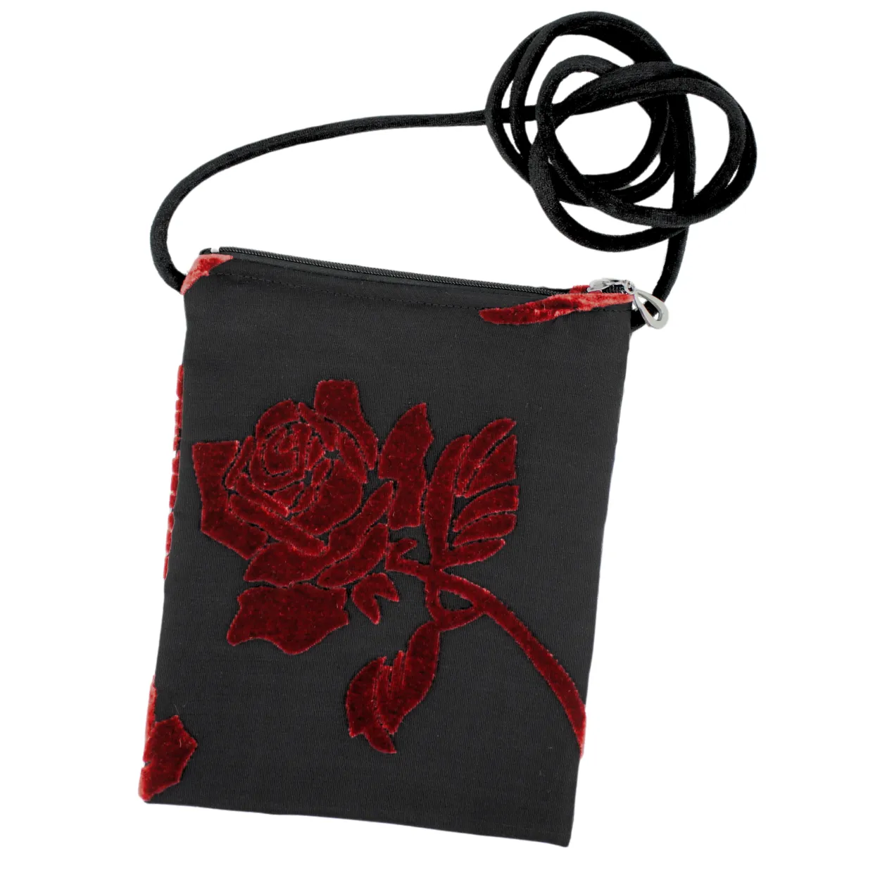 Burnout Velvet Crossbody Bag