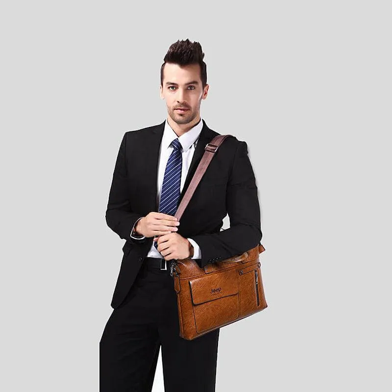 Business Style Leather Shoulder Bags