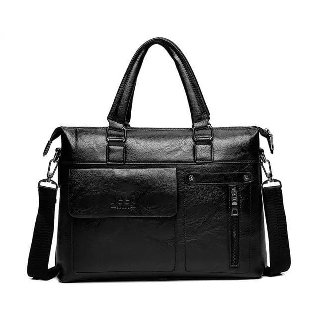 Business Style Leather Shoulder Bags