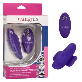 CalExotics Lock N Play Pulsating Panty Teaser Silicone Vibrator with Remote Control Purple