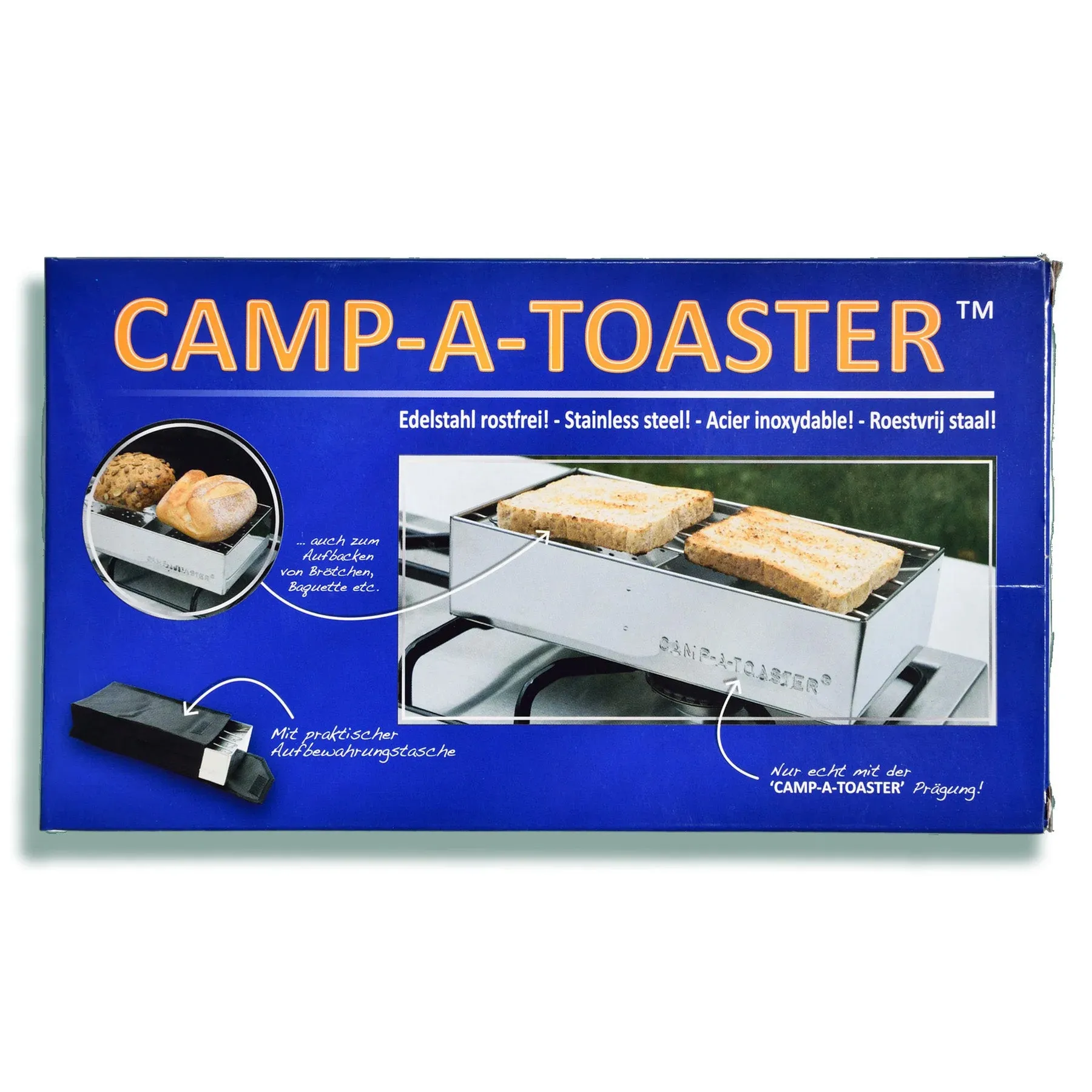 CAMP-A-TOASTER ® stainless steel • Single item • Best 2 Slice Stove Top Toaster