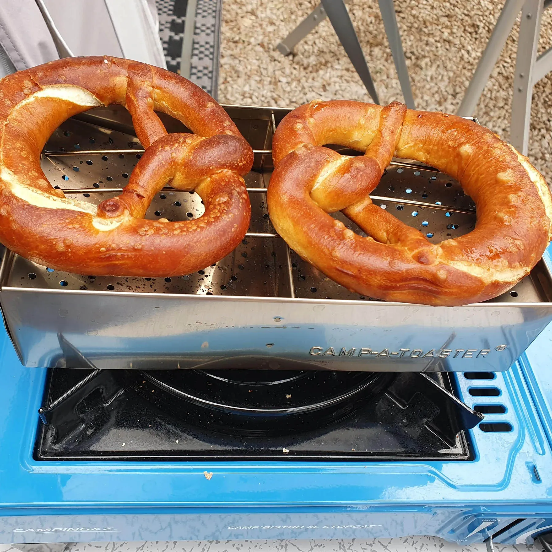 CAMP-A-TOASTER ® stainless steel • Single item • Best 2 Slice Stove Top Toaster