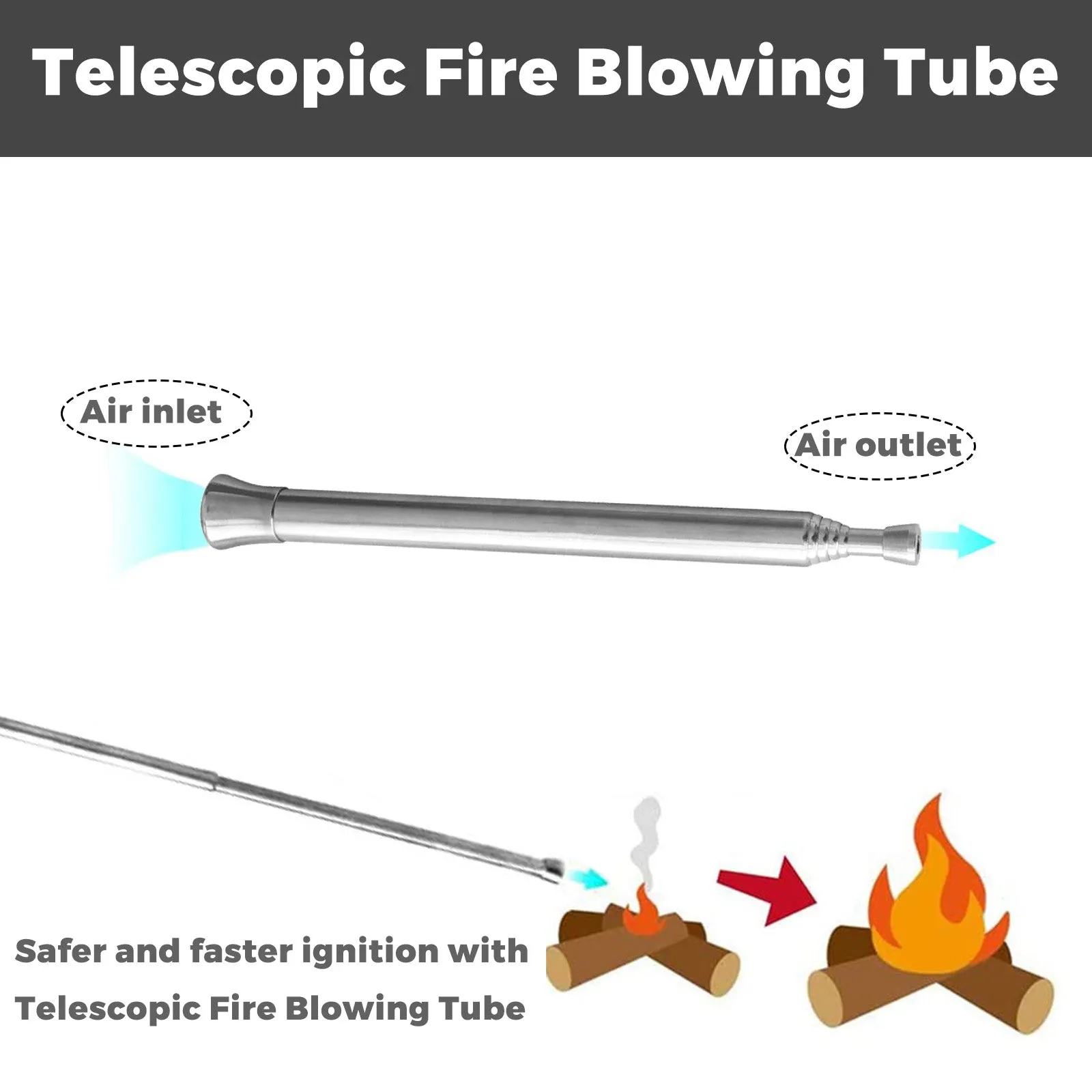 Camping Fire Blowing Tube -3PCS