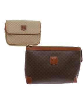 Canvas Clutch Bag 2Set - Beige Brown