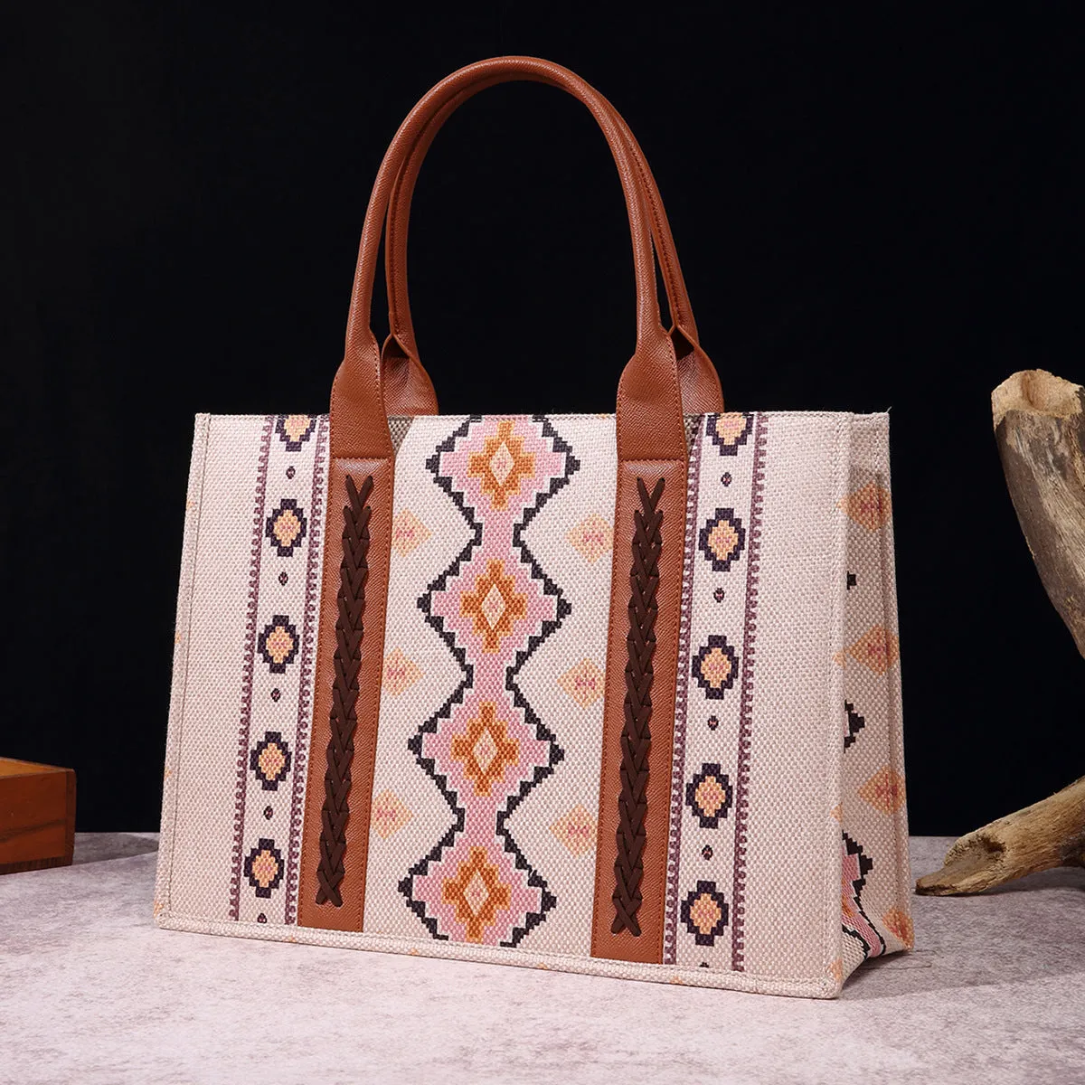 Canvas Tote Bag Western Purses for Women Shoulder Boho Aztec Handbags