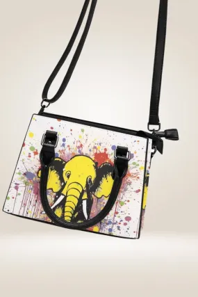 Cartoon Yellow Elephant Satchel Bag