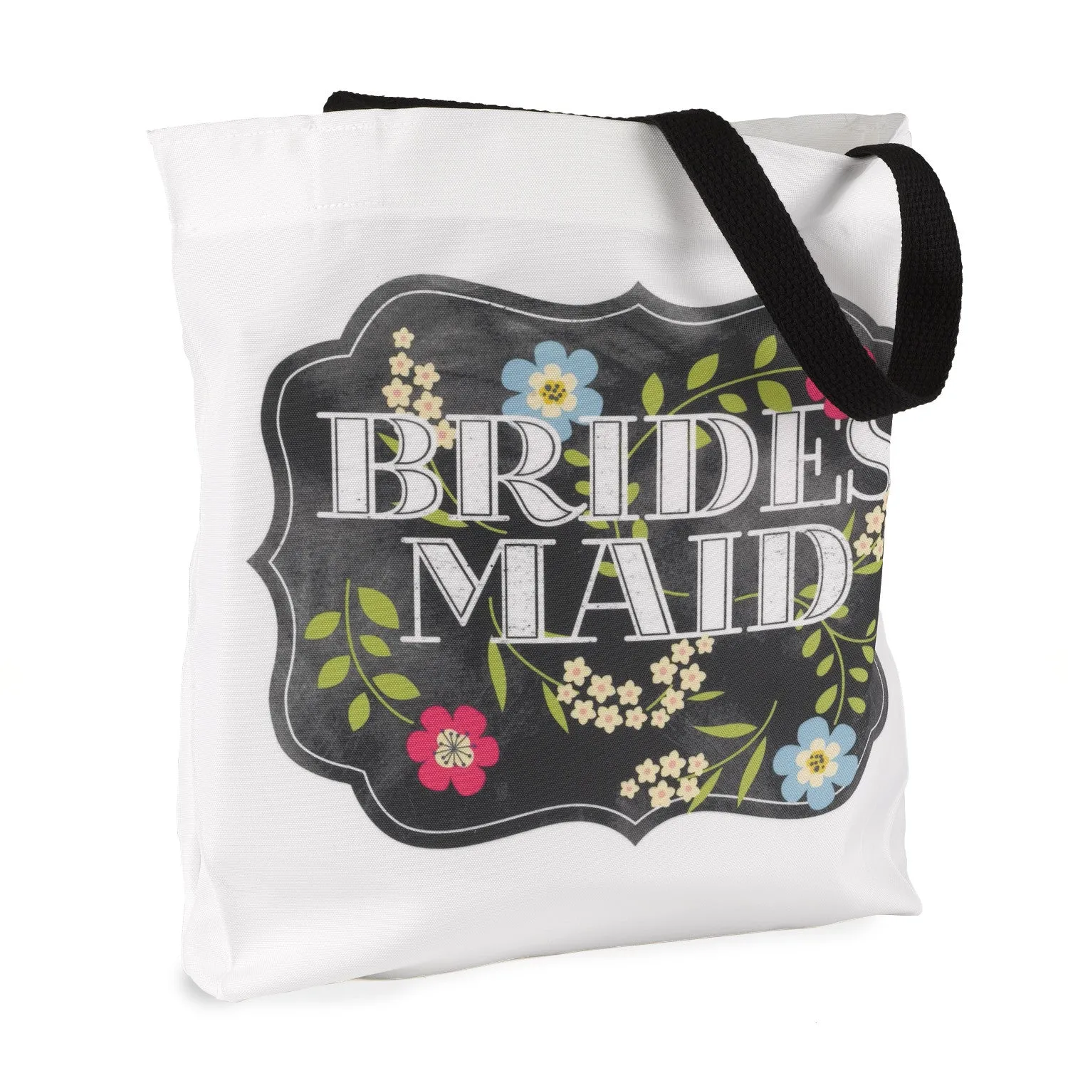 Chalkboard Floral Wedding Party Tote Bag