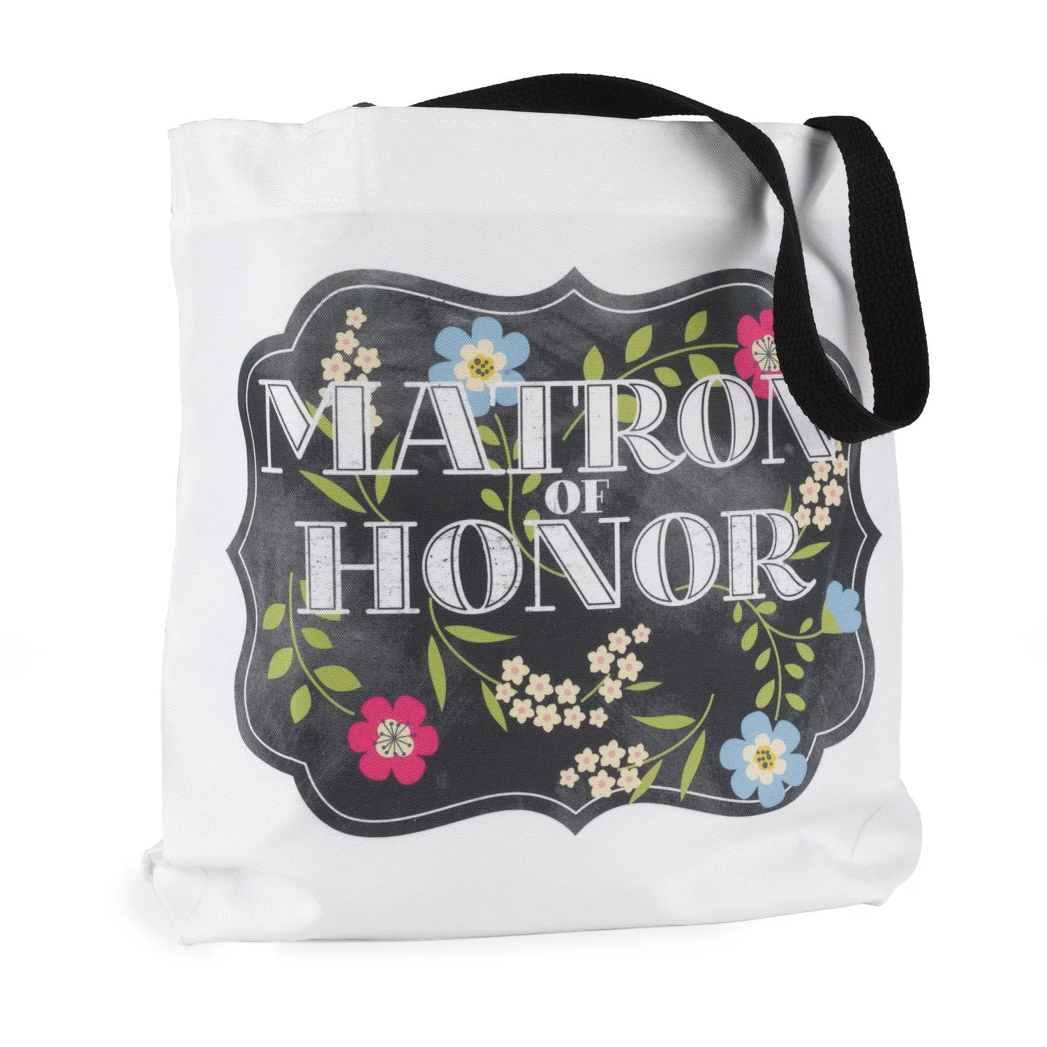 Chalkboard Floral Wedding Party Tote Bag