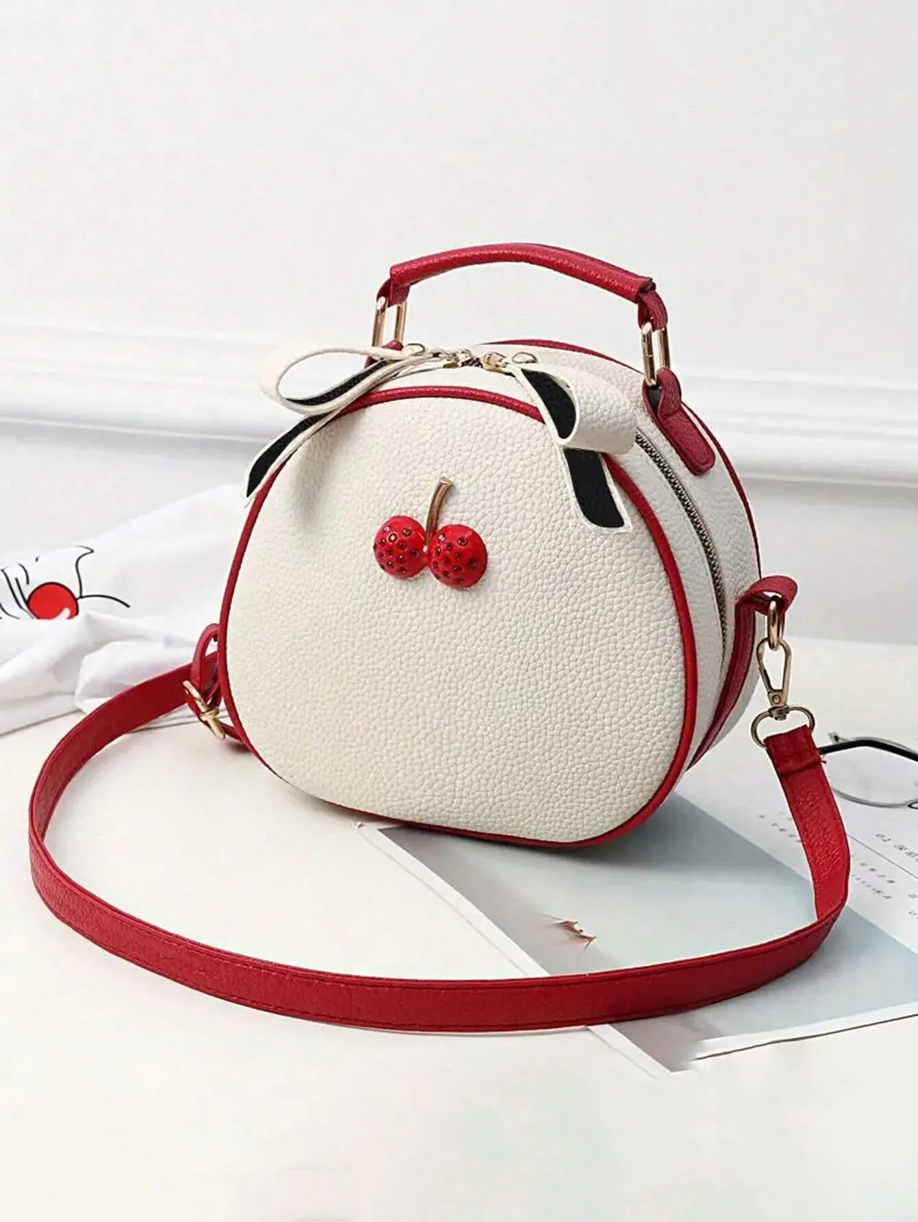 Cherry Round Crossbody Bag,