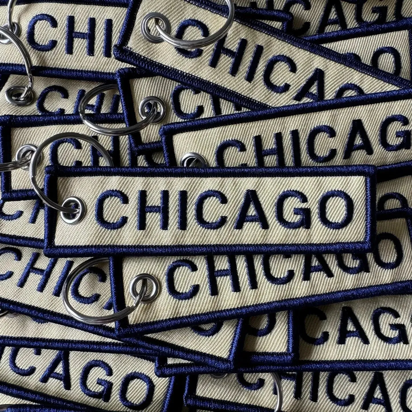 Chicago Embroidered Keychain