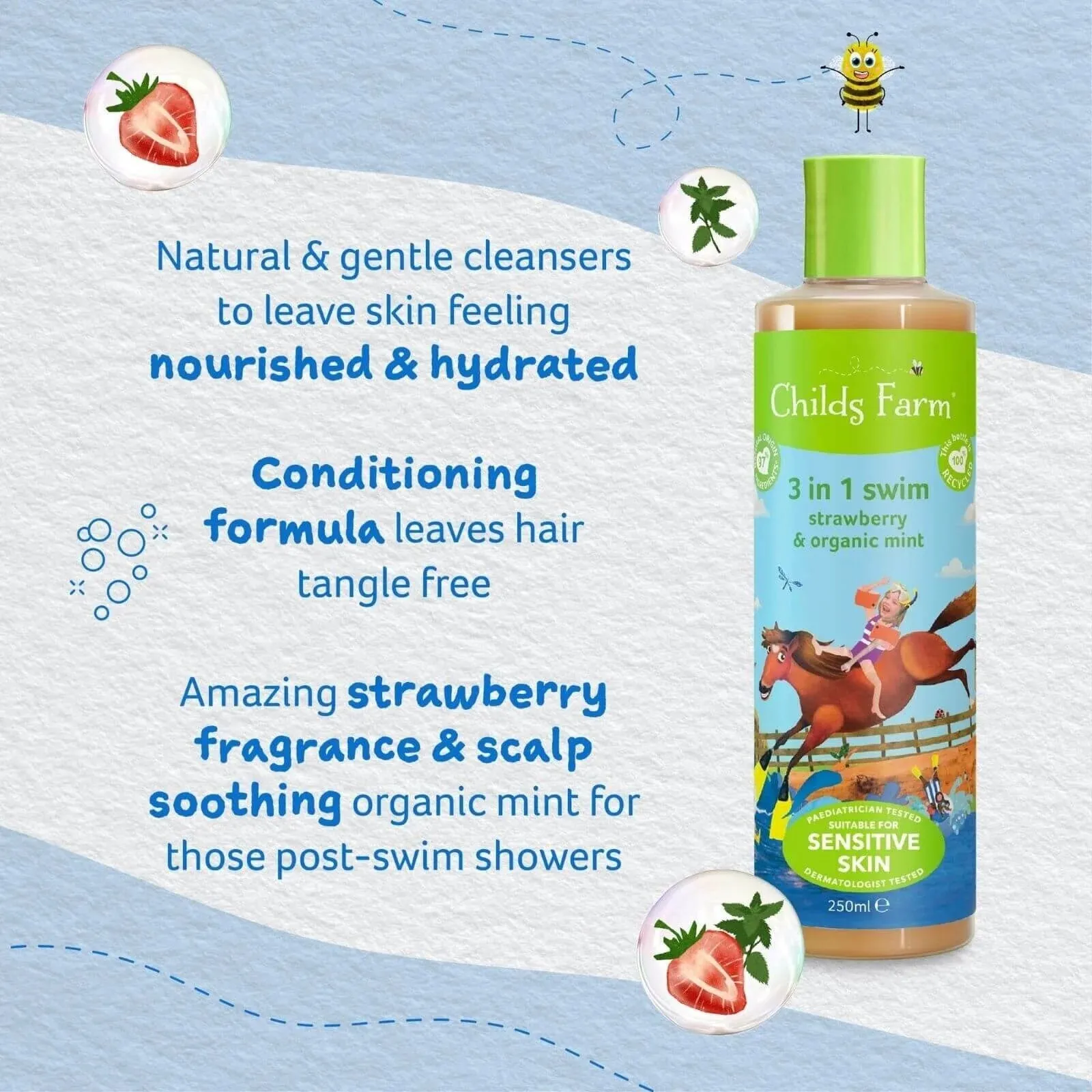 Childs Farm 3-in-1 Swim Strawberry & Organic Mint 250ml