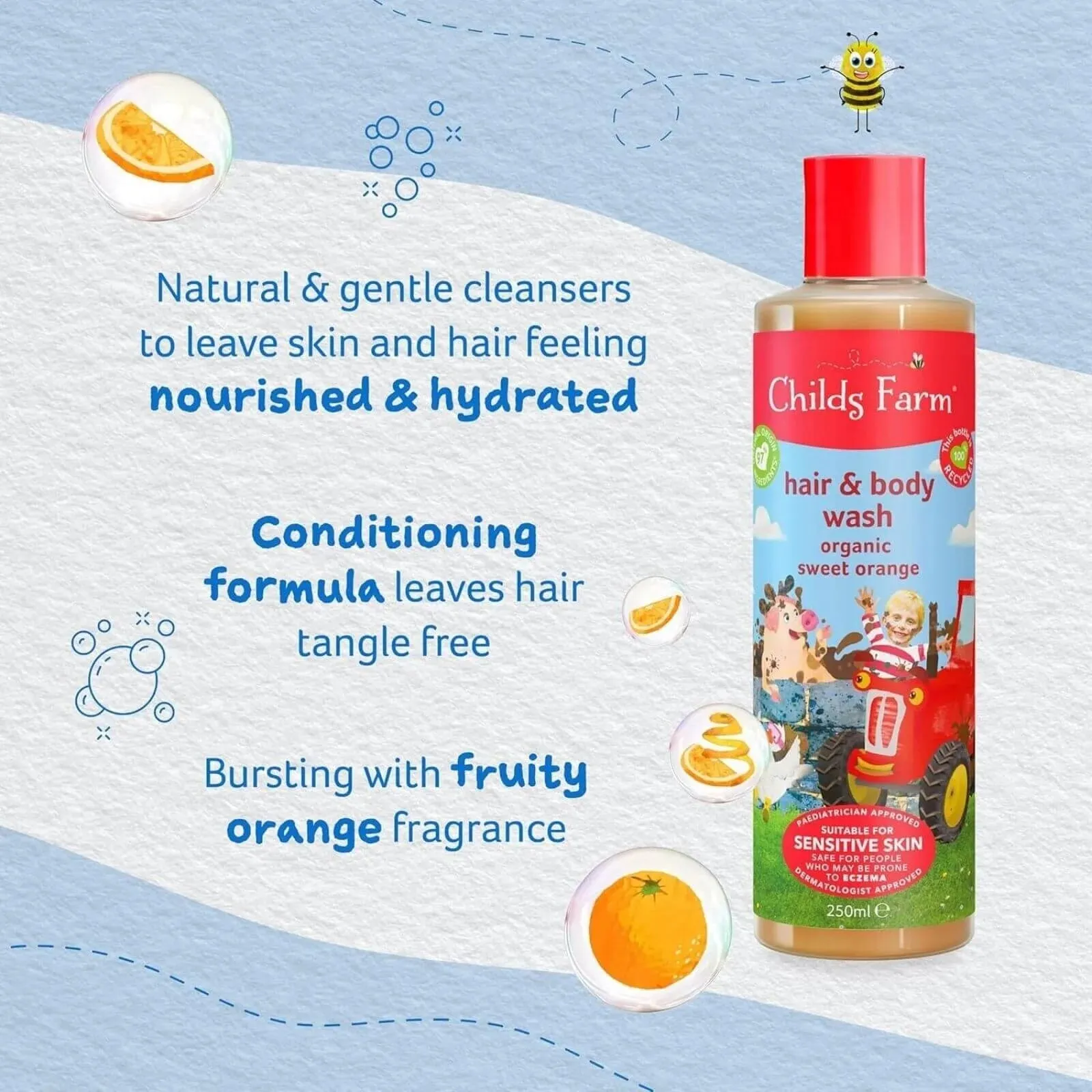 Childs Farm Hair & Bodywash Organic Sweet Orange 250ml