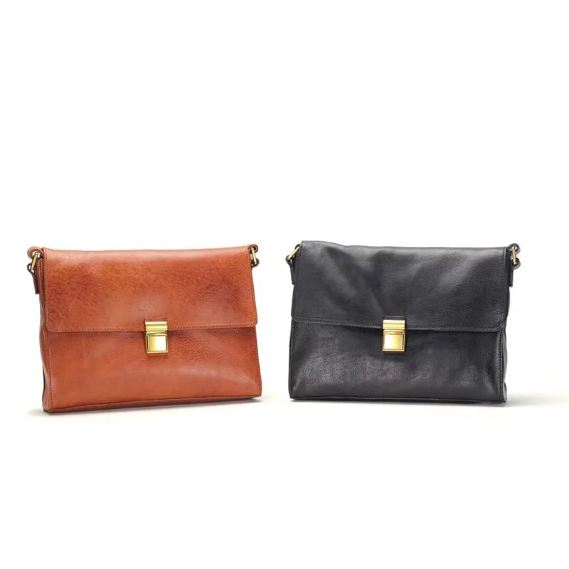 Classic Design Vegetable Tanned Leather Underarm Bag Women's Shoulder Bag