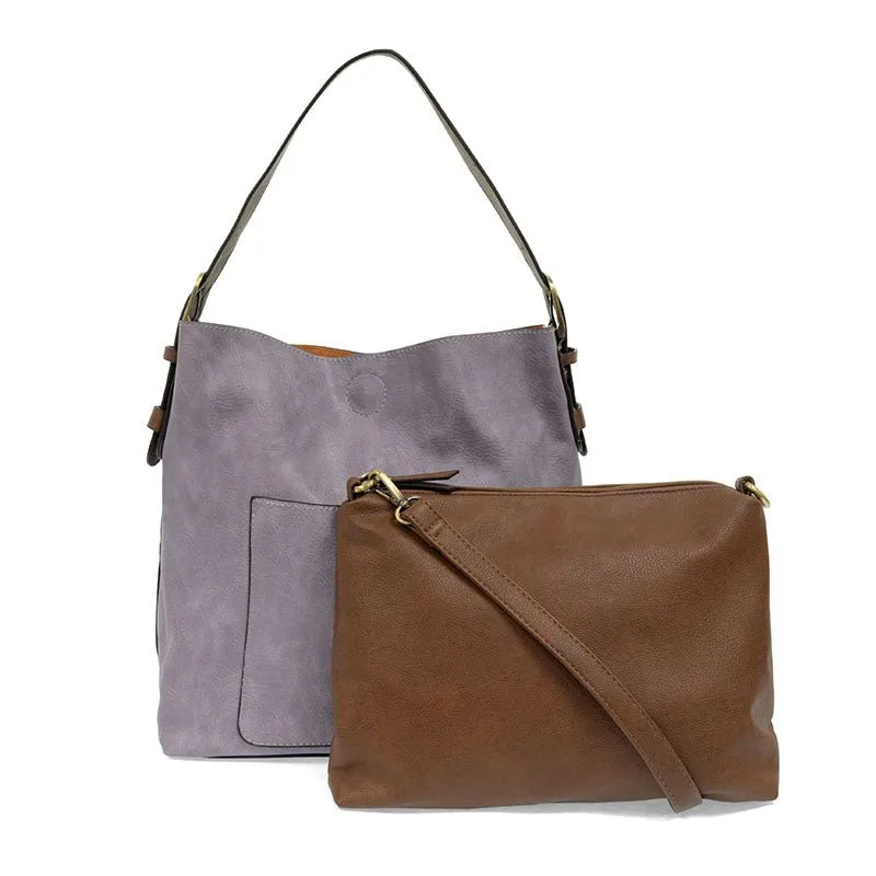 Classic Hobo Handbag with Removable Crossbody Insert